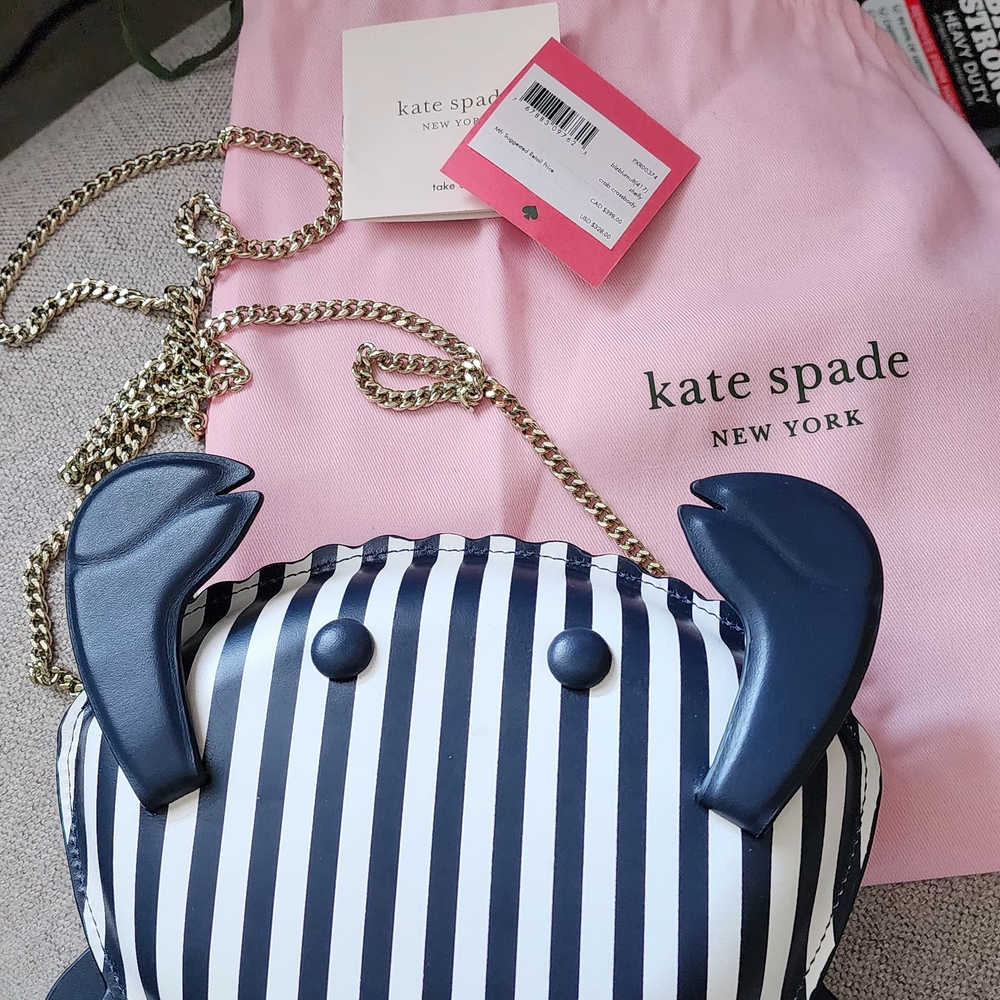 Kate Spade Navy and White Striped Mini Bag